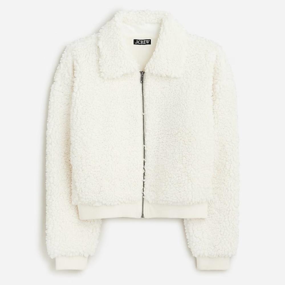 JCrew Cropped sherpa jacket